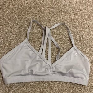 Gymshark Light Gray Strappy Sports Bra